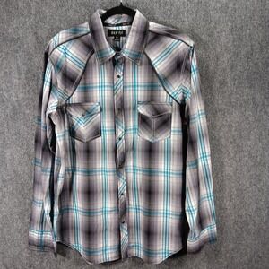 Ely Cattleman 1878 Western Shirt Mens XL Multicolor Plaid Cotton Pearl Snap